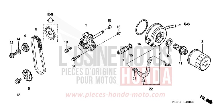 POMPE A HUILE de SILVER WING FORCE SILVER METALLIC (NH411) de 2004